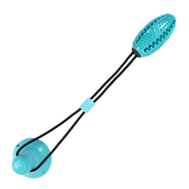 Dog Molar Bite Toy with Suction Cup, Interactive Chew Ball - Blue
