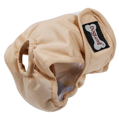 Dog Nappy Belly Band for Female Dogs, Reusable - Beige, L (Waistline 36-54 cm)