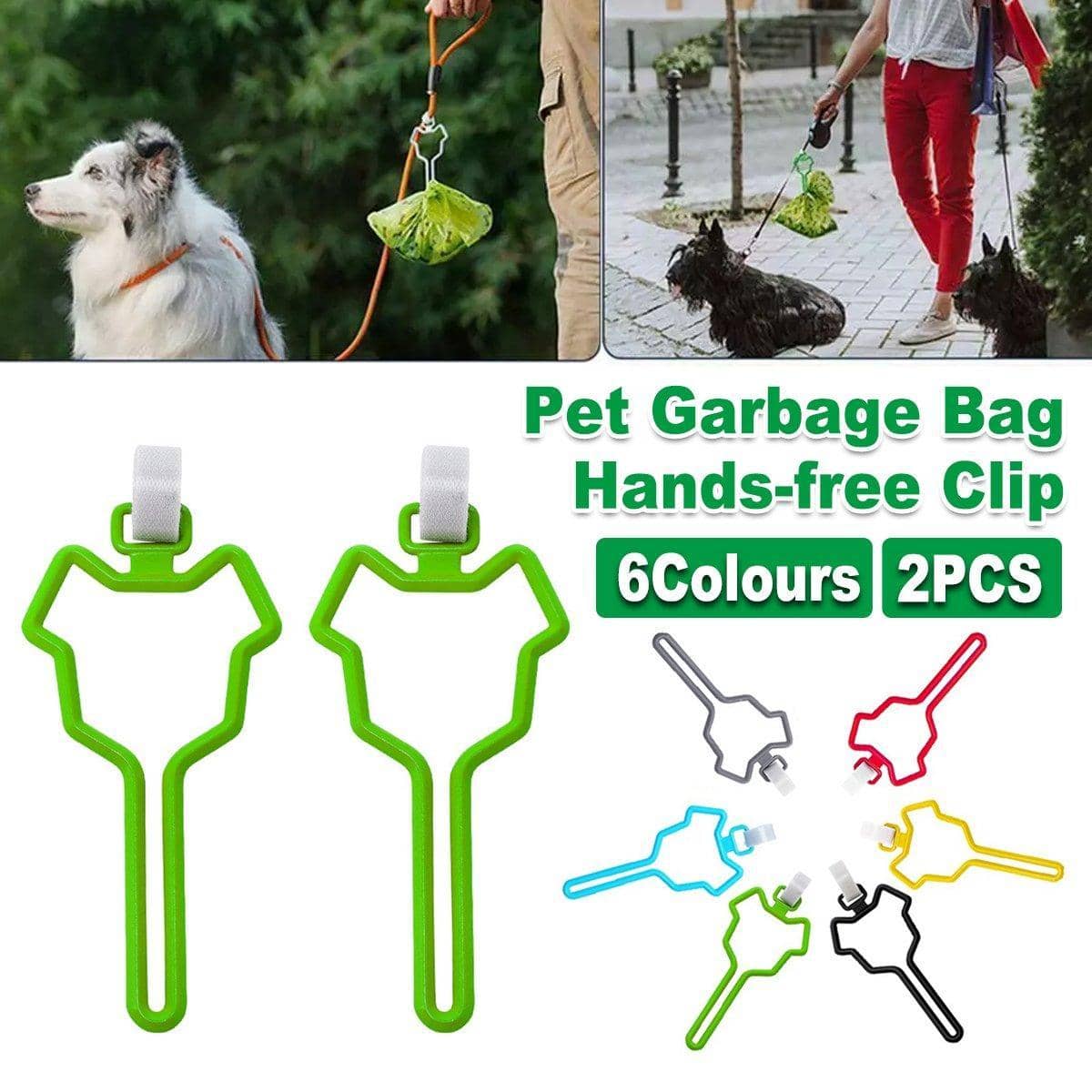 Dog Poo Bag Holder for Leash, Hands-Free Waste Bag Carrier, Pack of 2 - Black - view 2