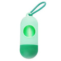Dog Poop Bag Dispenser with Leash Clip - Light Green and Dark Green