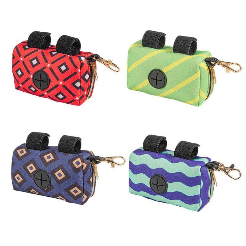 Dog Poop Bag Dispenser Pouch with Carabiner Clip - Purple - view 3