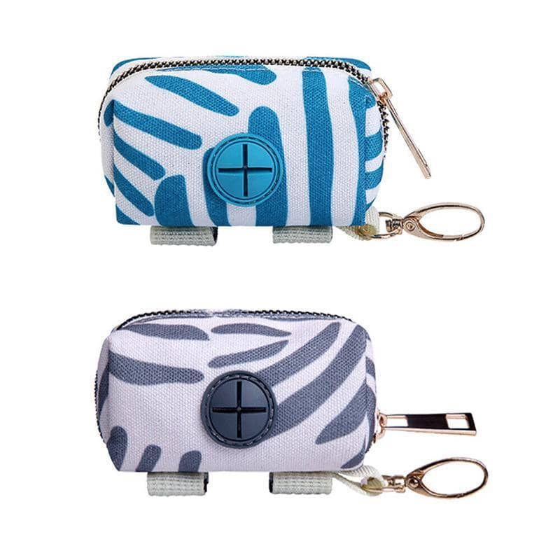 Dog Poop Bag Holder with Clip - Grey and White Print - view 3