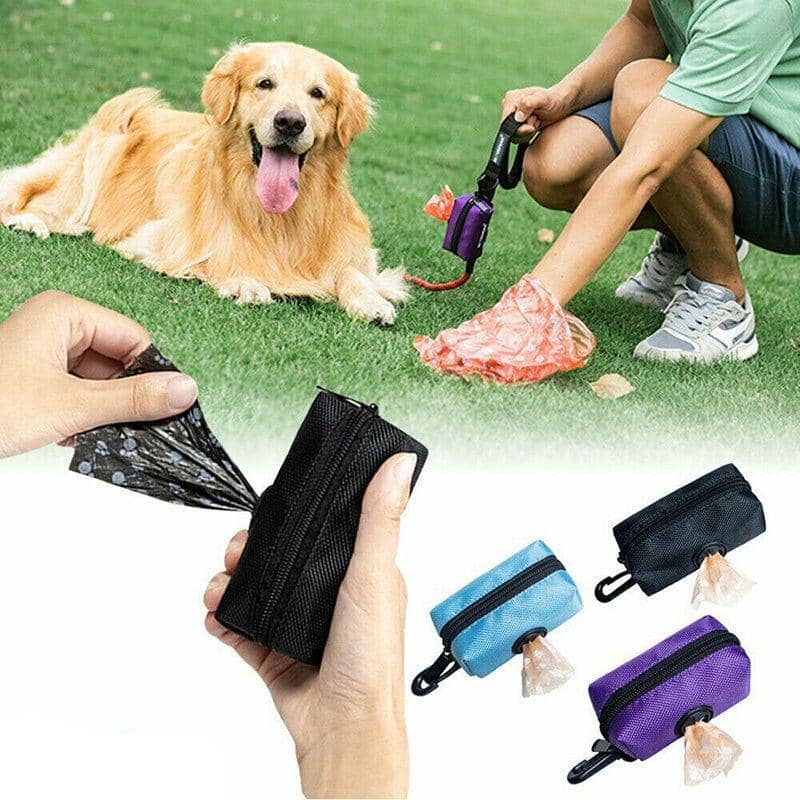 Dog Poop Bag Holder with Clip for Leash, Belt or Bag - Blue - view 4