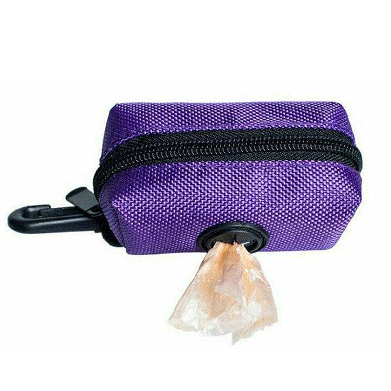 Dog Poop Bag Holder with Clip for Leash, Belt or Bag - Purple