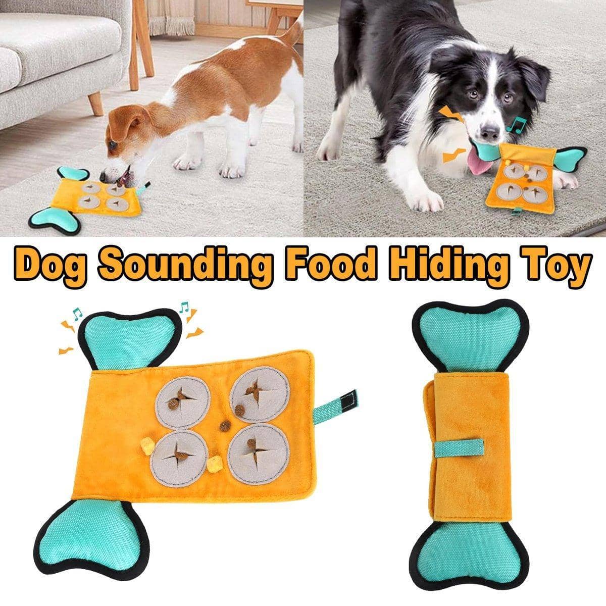 Dog Puzzle Toy with Hidden Treat Pockets, Food Dispensing Training Toy