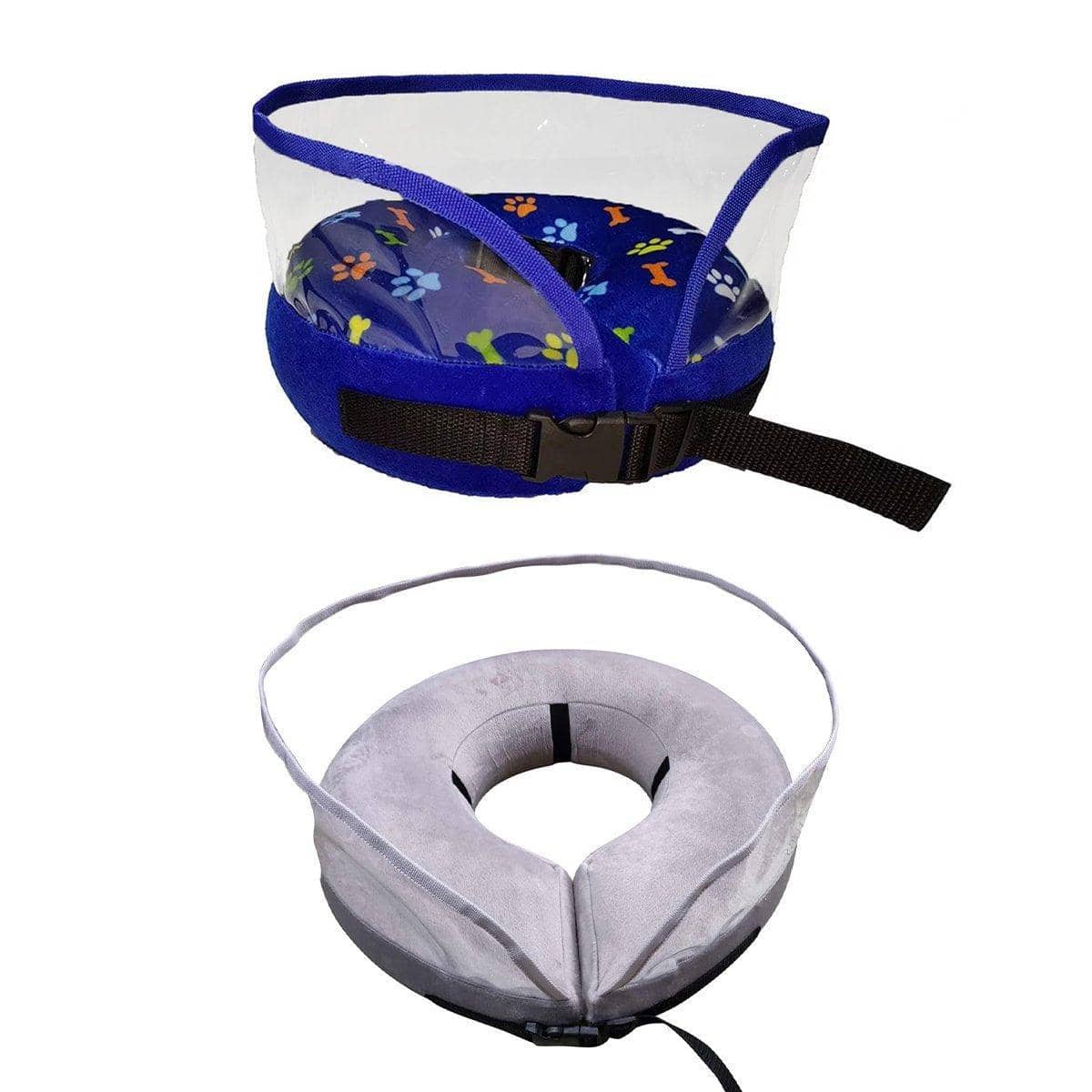 Dog Recovery Collar with Clear PVC Baffle - Grey, Small - view 3