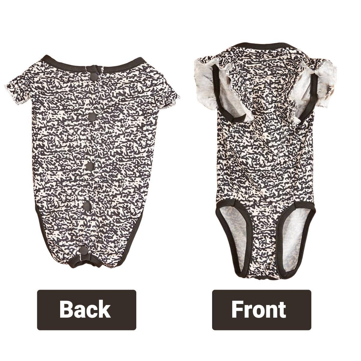 Dog Recovery Suit for After Surgery - Black and Cream Print, Size M (Chest 40 cm) - view 5