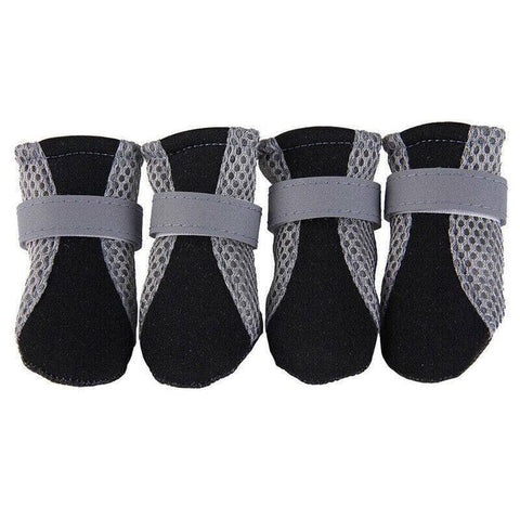 Dog Shoes with Non-Slip Rubber Soles - Black, XL, Set of 4