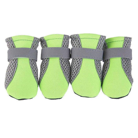 Dog Shoes with Non-Slip Rubber Soles - Green, XL, Set of 4