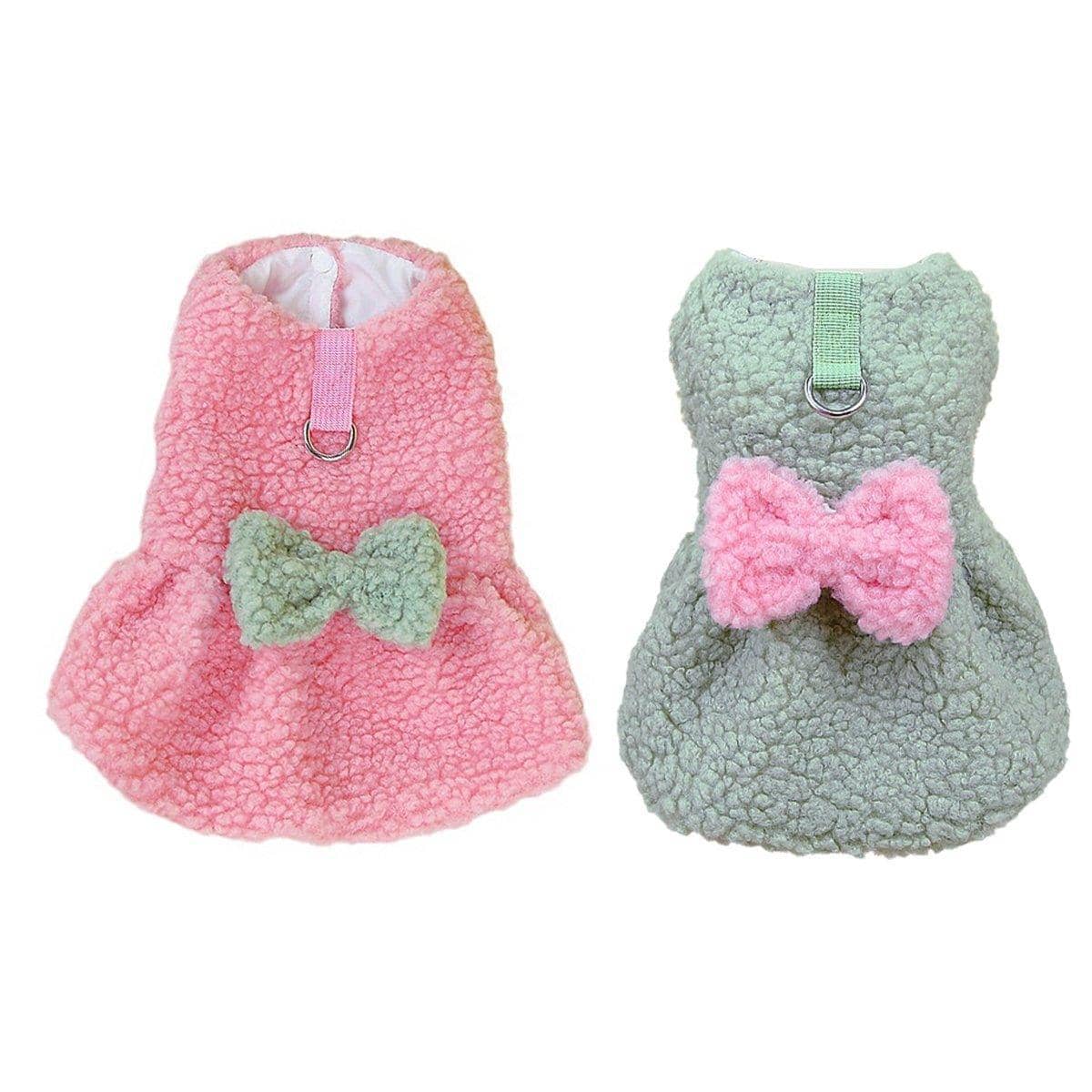 Dog Skirt Dress with Bow - Green, Size XL (Chest 52 cm, Back 40 cm) - view 3