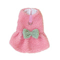 Dog Skirt Dress with Bow - Pink, Size M (Chest 42 cm, Back 30 cm)