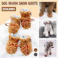 Dog Snow Boots, Warm Non-Slip Cotton Pet Shoes - Brown, Large (4.5 cm Wide x 5.5 cm Long) - view 2