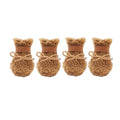 Dog Snow Boots, Warm Non-Slip Cotton Pet Shoes - Brown, Small (3.5 cm Wide x 4 cm Long)
