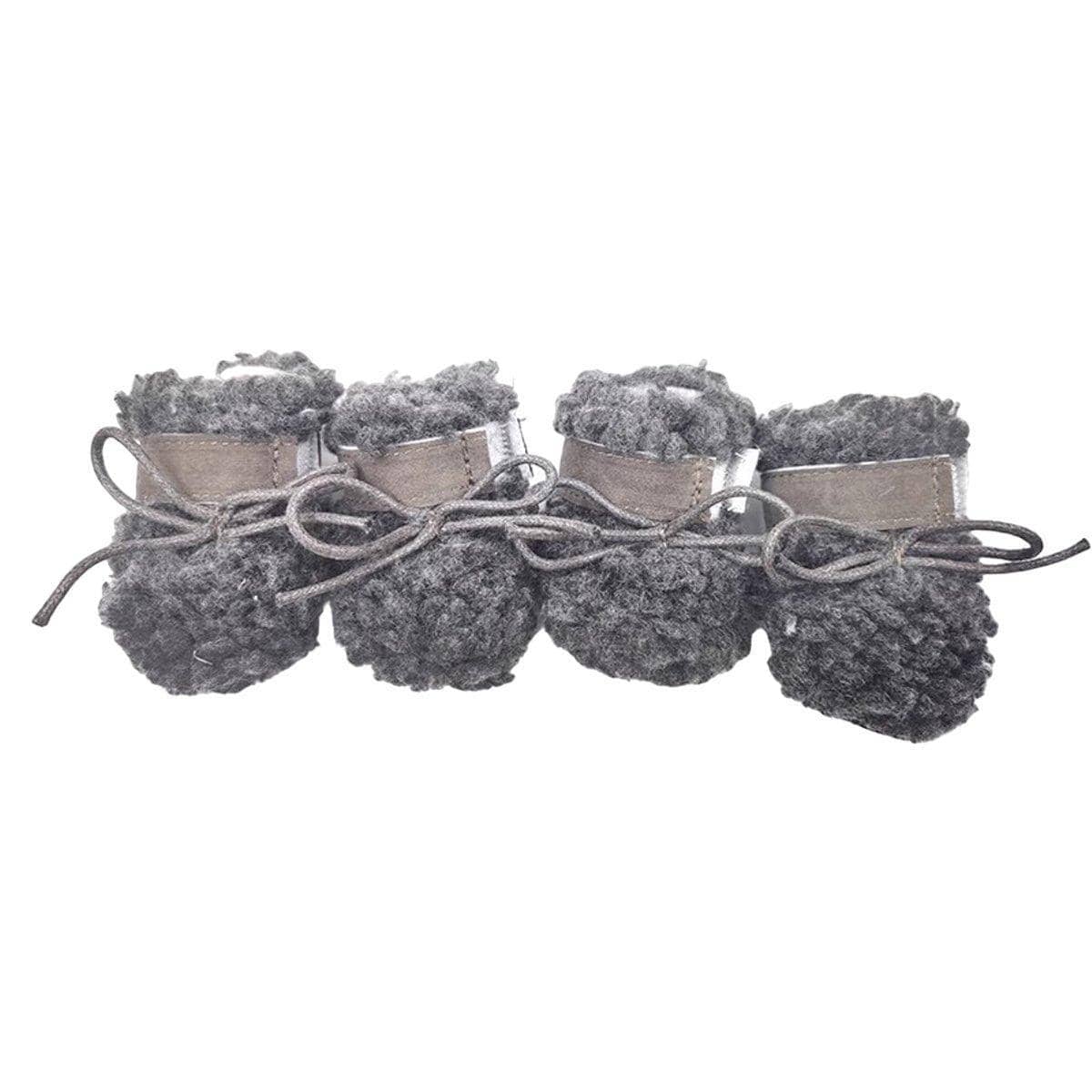 Dog Snow Boots, Warm Non-Slip Cotton Pet Shoes - Grey, Extra Large (5 cm Wide x 6.5 cm Long)