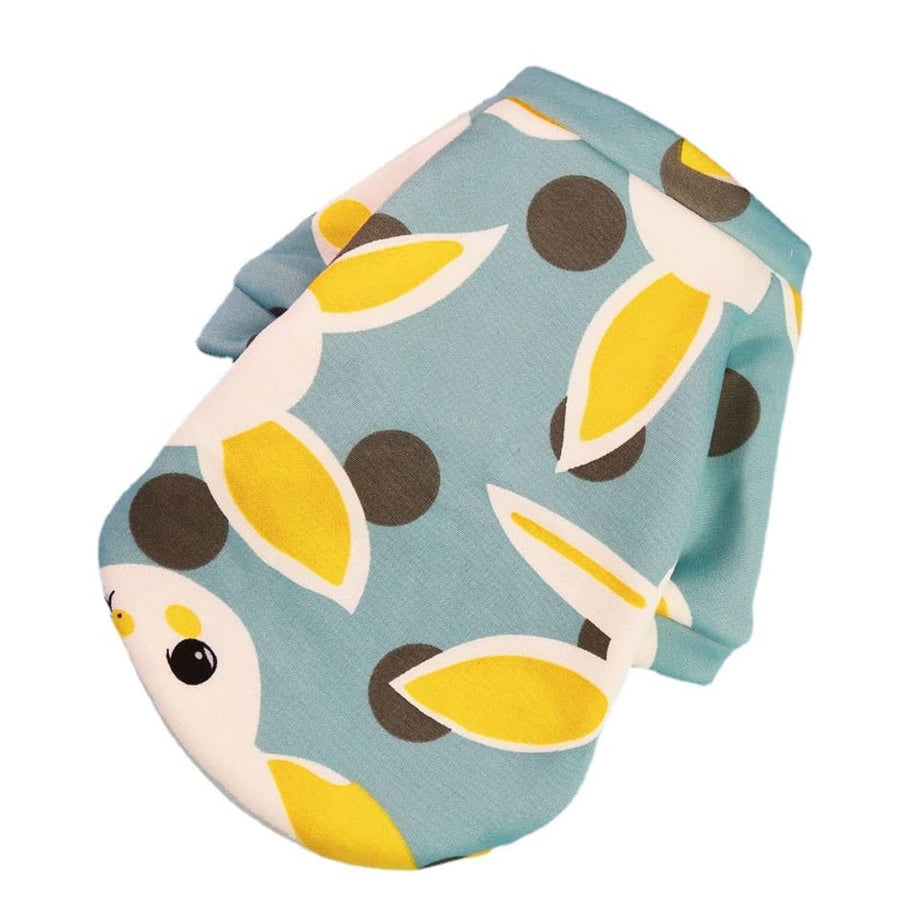 Dog Sweater - Blue Rabbit Print, XS (Chest 30 cm)