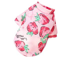 Dog Sweater - Pink Strawberry Print, XS (Chest 30 cm)