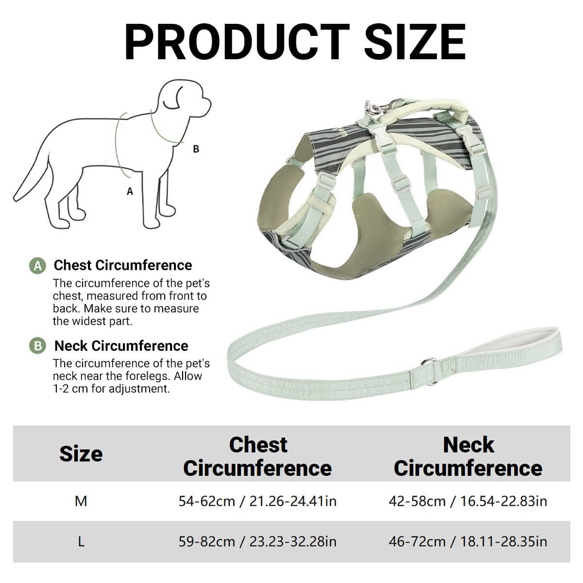 Dog Tactical Vest Harness and Leash Set Anti Choke - Size M (Chest 54-62 cm) - view 3