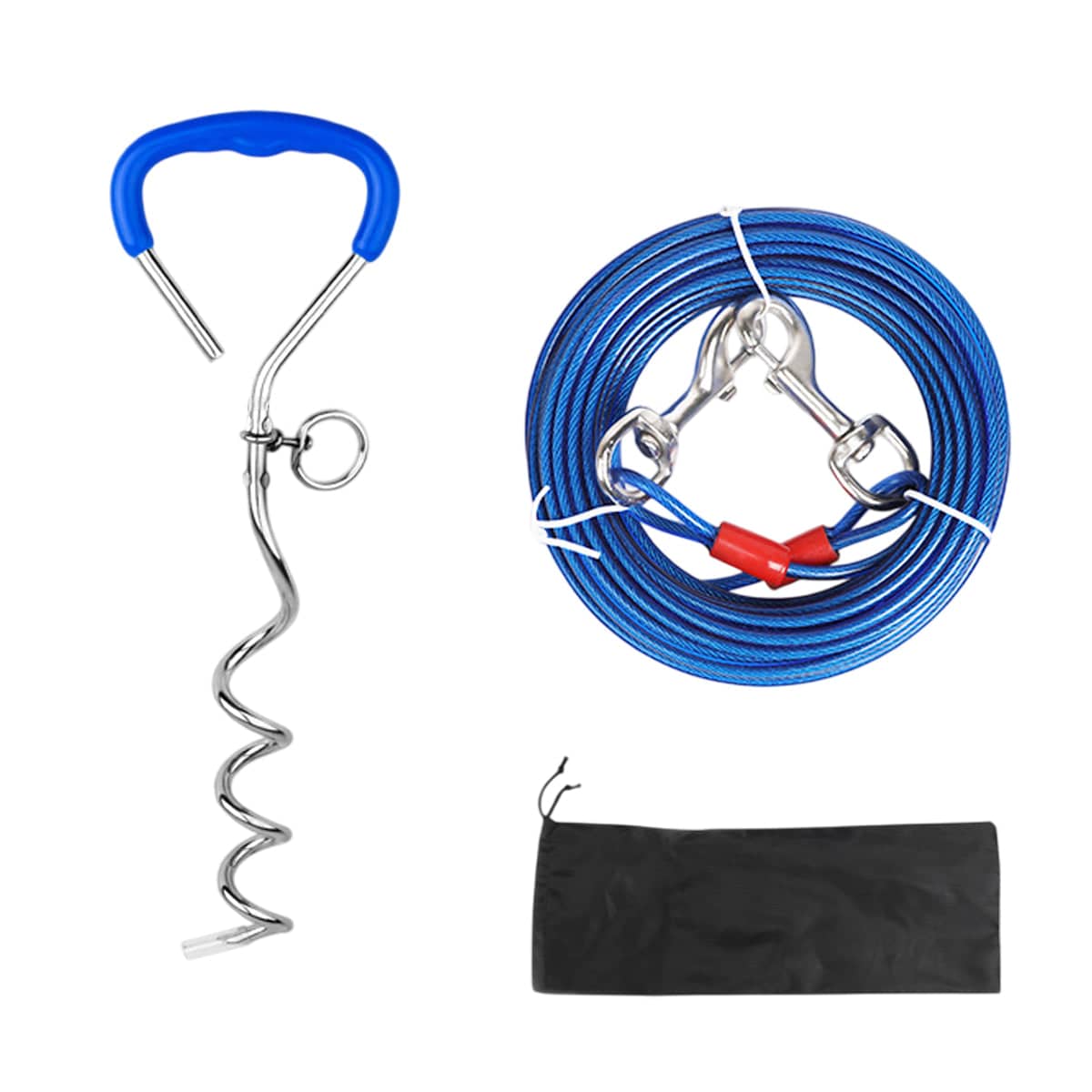 Dog Tie Out Stake Kit with 10 m Cable for Small and Medium Dogs - view 2