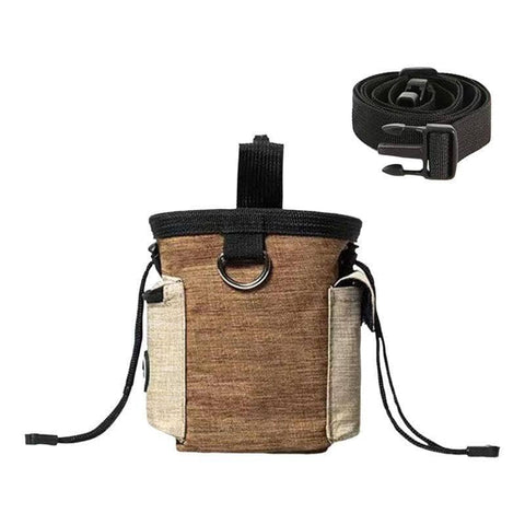 Dog Training Treat Bag with Poop Bag Dispenser - Brown