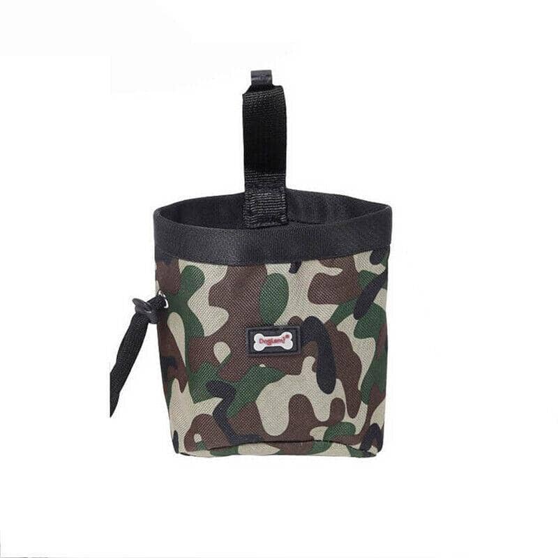 Dog Training Treat Pouch with Clip and Drawstring - Green