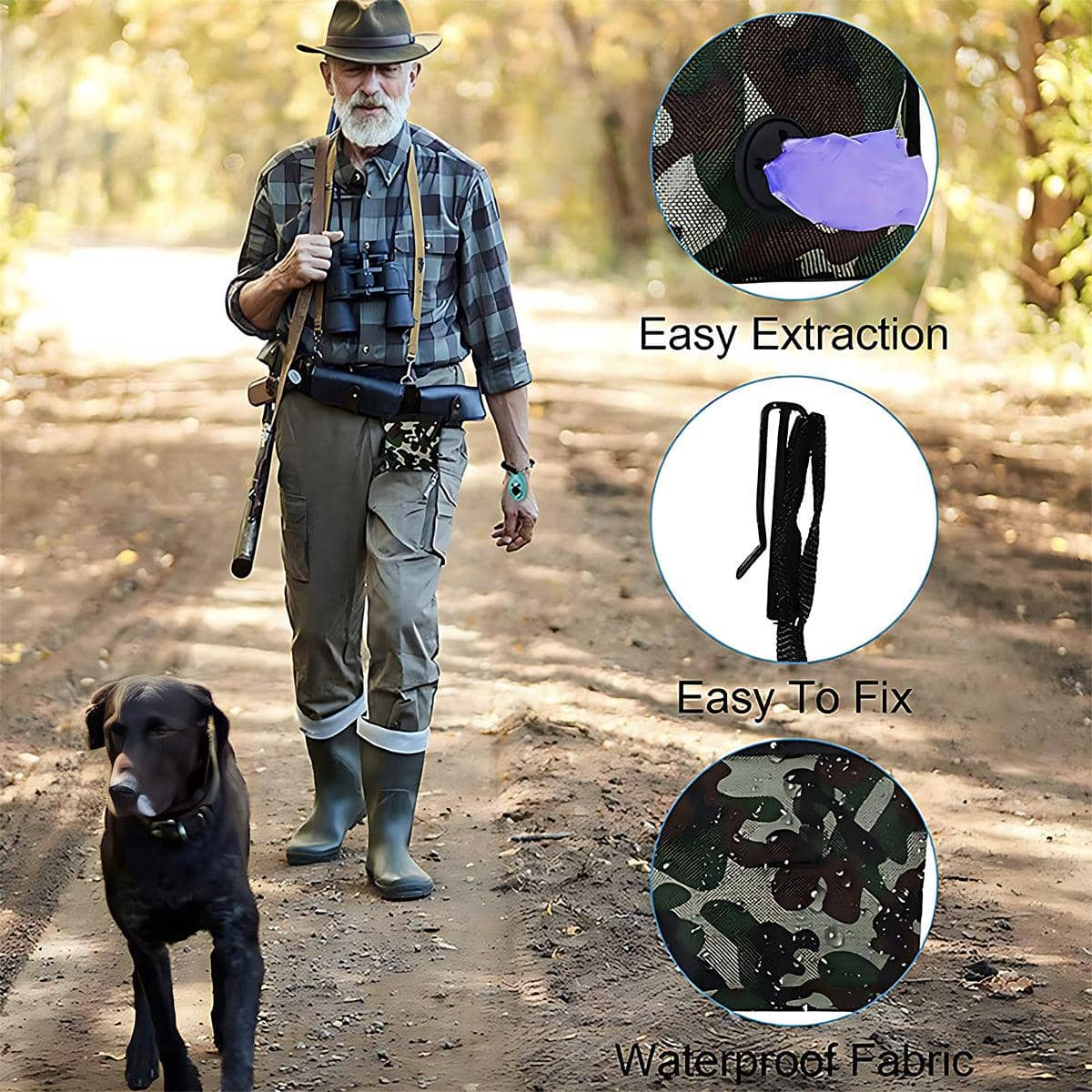 Dog Training Treat Pouch with Clip and Drawstring - Green - view 4
