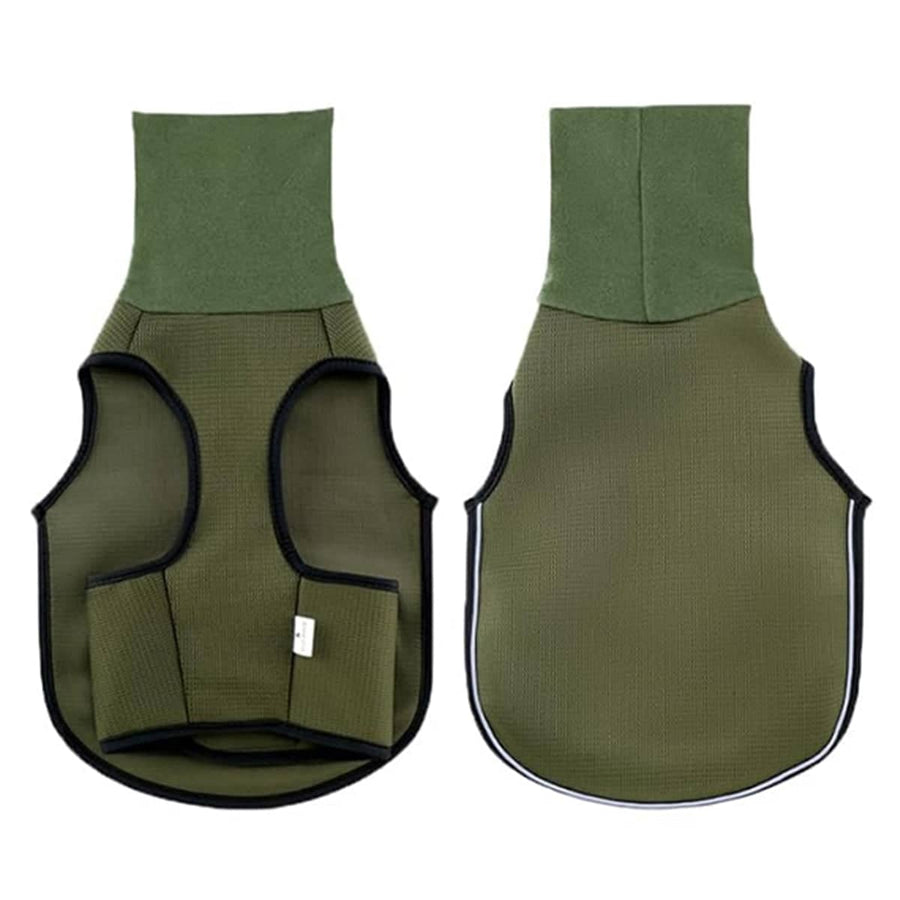 Dog Vest Jacket with Hood - Army Green, Size XXXL (Chest 78-90 cm)