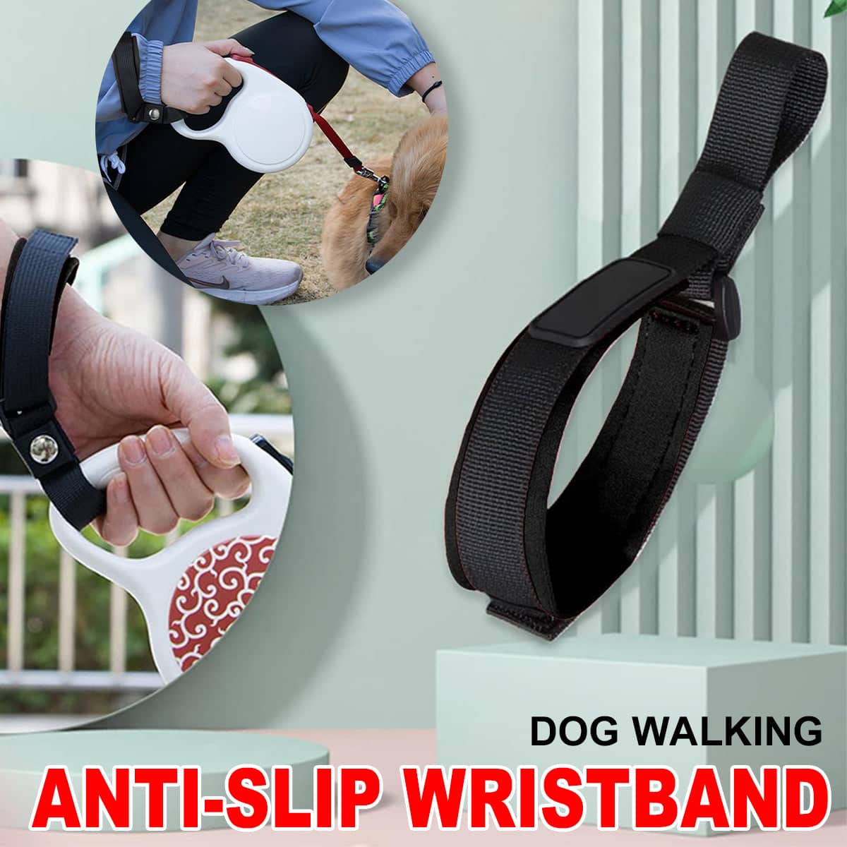 Dog Walking Wristband Anti Slip Dog Leash Handle Elastic Safety Hands Free