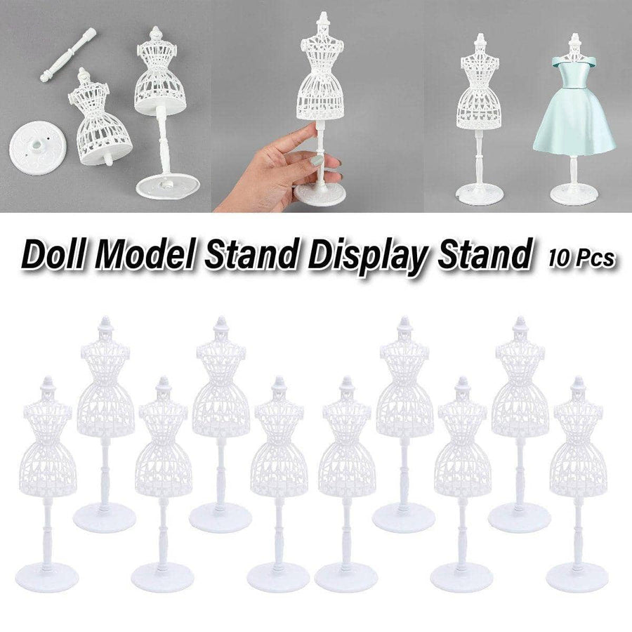 Doll Model Display Stand, Hollow Out Design, Pack of 10, White