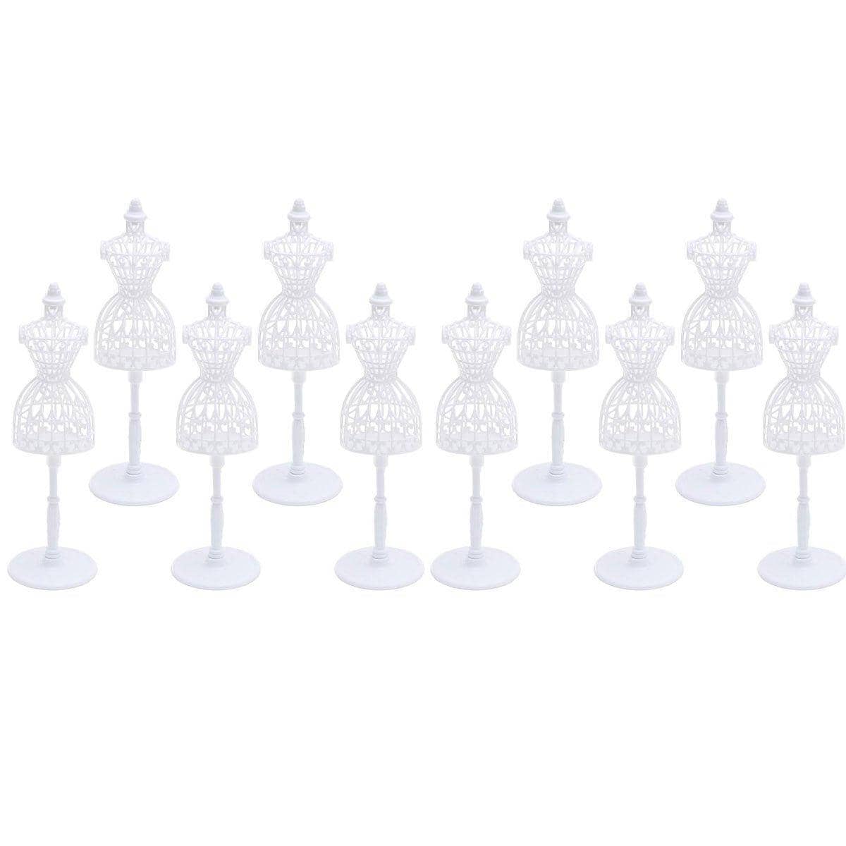 Doll Model Display Stand, Hollow Out Design, Pack of 10, White - view 2