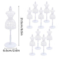 Doll Model Display Stand, Hollow Out Design, Pack of 10, White - view 3