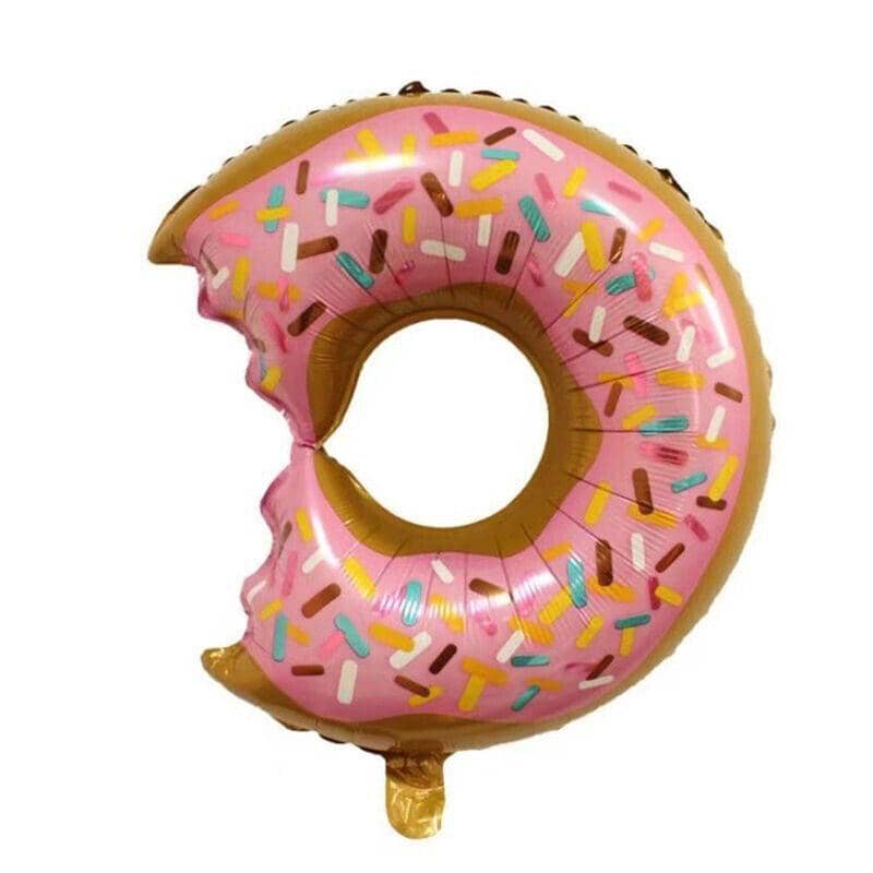 Donut Foil Balloon with Bite, 73 x 50 cm - Pink Icing with Sprinkles