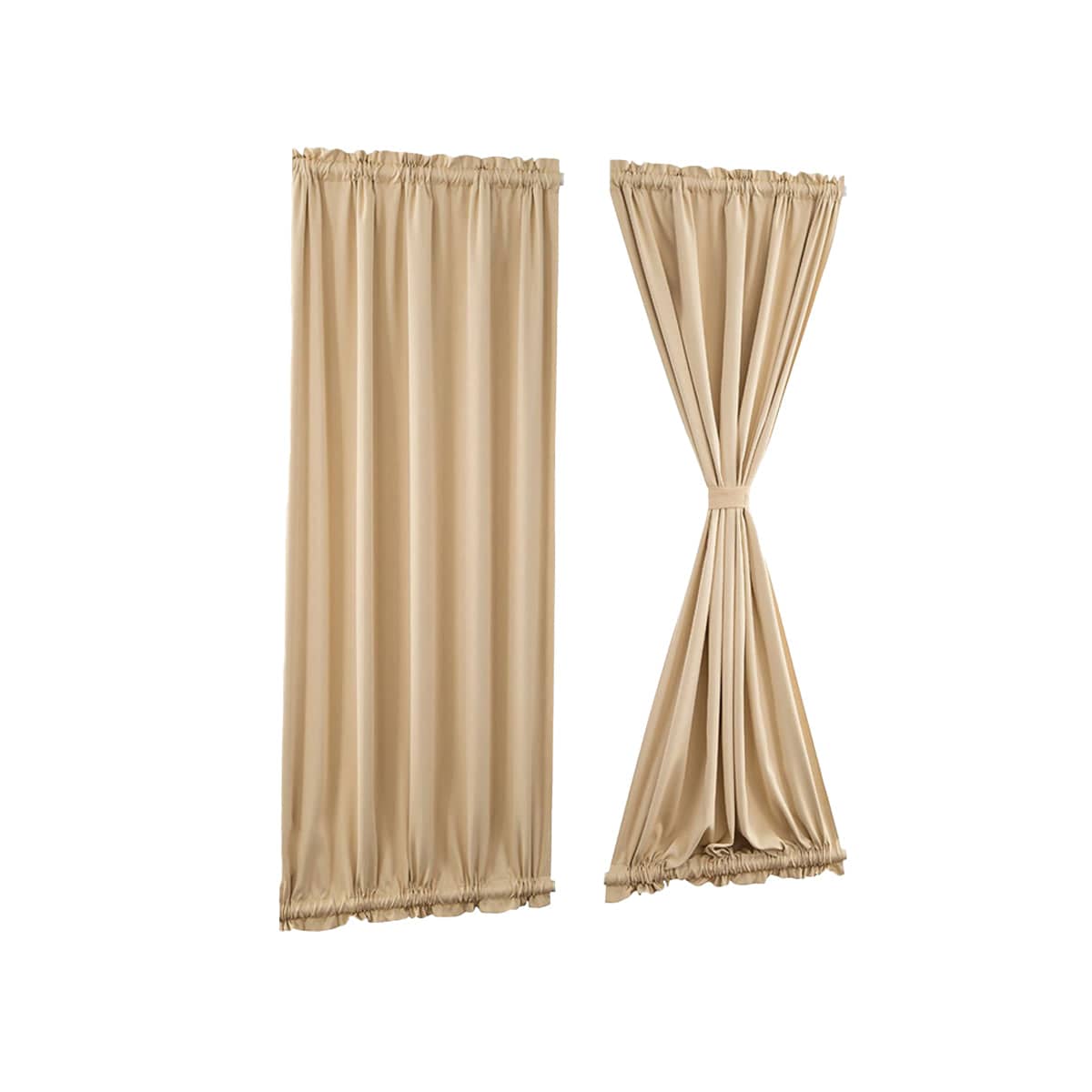 Door Window Curtain for Home Office Bathroom Blackout Durable - Beige, 183 x 64 cm
