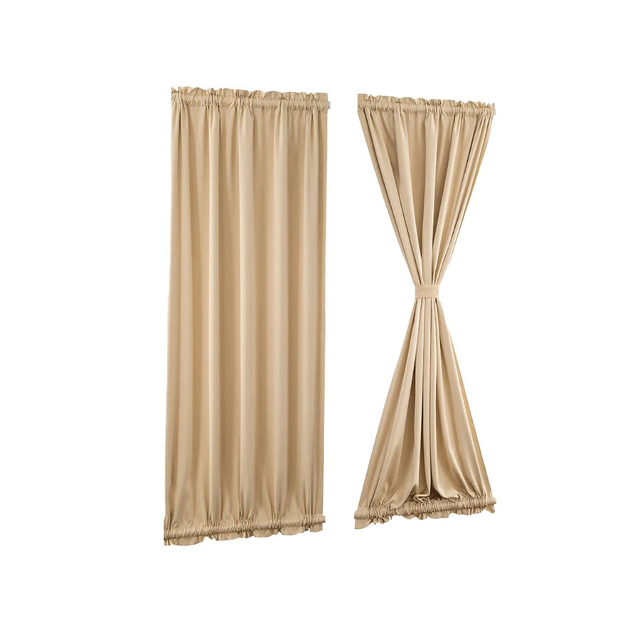 Door Window Curtain for Home Office Bathroom Blackout Durable - Beige, 183 x 64 cm