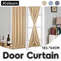Door Window Curtain for Home Office Bathroom Blackout Durable - Beige, 183 x 64 cm - view 2
