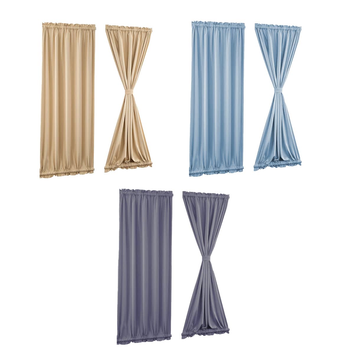 Door Window Curtain for Home Office Bathroom Blackout Durable - Beige, 183 x 64 cm - view 3