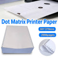 Dot Matrix Printer Paper 2000 Pages, 38.1 cm by 27.9 cm with Perforated Margins