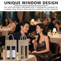Double Bottle Felt Wine Gift Bags with Clear Windows - Beige, Pack of 5 - view 5