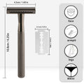 Double Edge Razor with 10 Blades, Manual Wet Shave, Diamond Grip Grey, 10.8 cm Handle - view 3