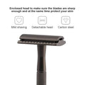 Double Edge Razor with 10 Blades, Manual Wet Shave, Diamond Grip Grey, 10.8 cm Handle - view 5