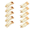 Double-Grip Snap Hair Clips Metal Barrettes - Gold, 10 Pack