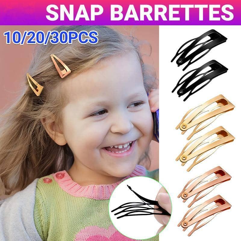 Double-Grip Snap Hair Clips Metal Barrettes - Gold, 10 Pack - view 2