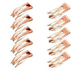 Double-Grip Snap Hair Clips Metal Barrettes - Rose Gold, 10 Pack