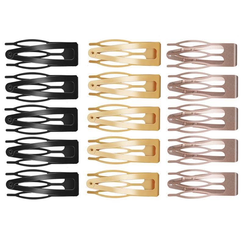 Double-Grip Snap Hair Clips Metal Barrettes - Rose Gold, 10 Pack - view 3