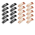 Double-Grip Snap Hair Clips Metal Barrettes - Rose Gold and Black Mix, 20 Pack