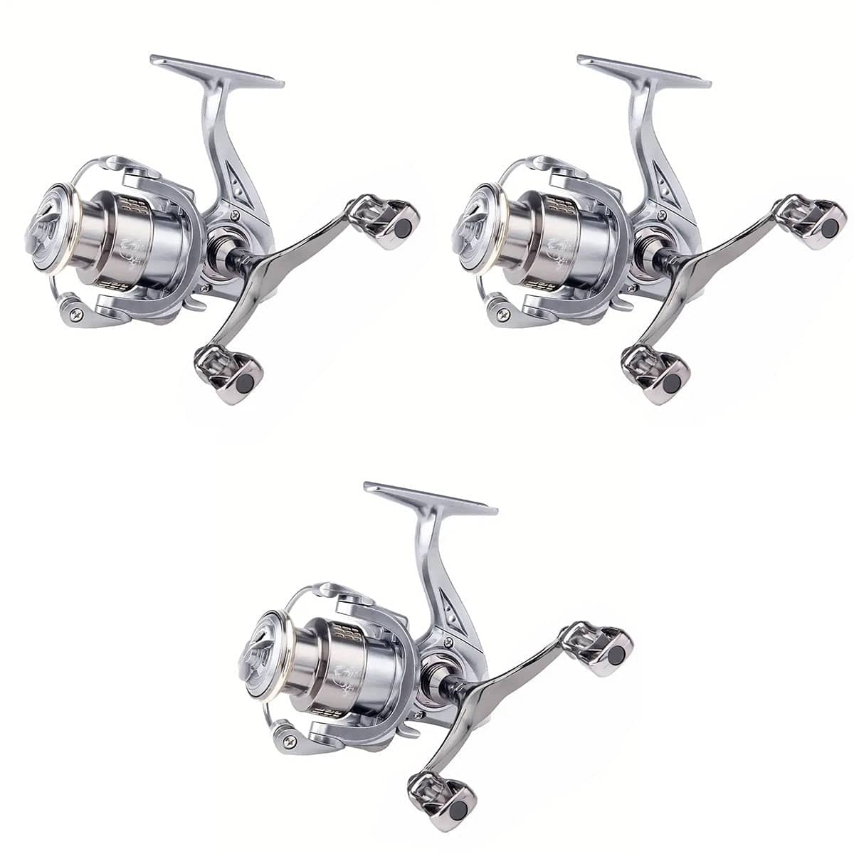 Double Handle Spinning Fishing Reel for Freshwater and Saltwater - Silver, SW1500S - view 3