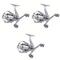 Double Handle Spinning Fishing Reel for Freshwater and Saltwater - Silver, SW2500S - view 3