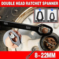 Double Head Ratchet Spanner Wrench, 8 to 22 mm - Black