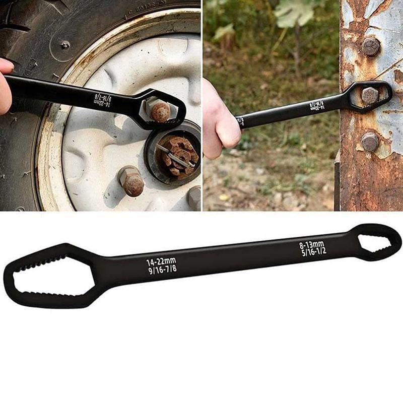 Double Head Ratchet Spanner Wrench, 8 to 22 mm - Black - view 3