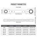 Double Head Ratchet Wrench Set, 5 Piece, 10 Sizes 6-21mm for Garage Tool Kit - view 3