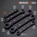 Double Head Ratchet Wrench Set, 5 Piece, 10 Sizes 6-21mm for Garage Tool Kit - view 4